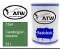 Preview: Opel, Carabogrün Metallic, 31L: 500ml Lackdose, von ATW Autoteile West.